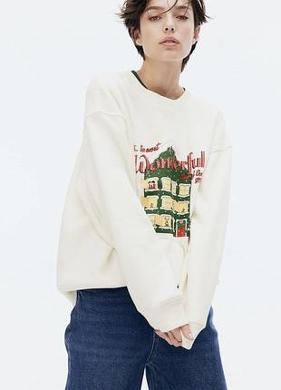 Новий світшот пуловер тринитка на флісі h&m disney s оверсайз