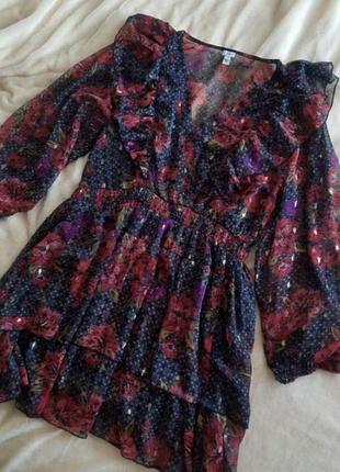 Сукня у квіти плаття платье з обʼємними рукавами