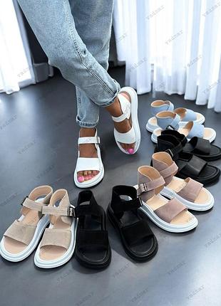 36-41 рр босоножки натуральная замша/ кожа на платформе бежевые, черные, белые, голубые, пудра