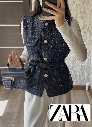 Твидовая жилетка zara