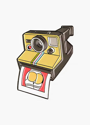 Железный значок камера полароид фото polaroid брошка попка фотоаппарат фотоальбом photo pin retro ретро фотография пленка