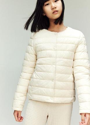 Куртка стеганая кремовая h&amp;m 170см 3