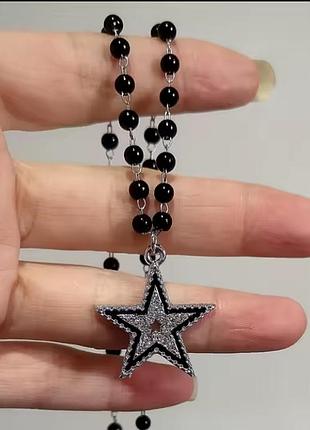 Подвеска со звездой y2k кулон готика бусины