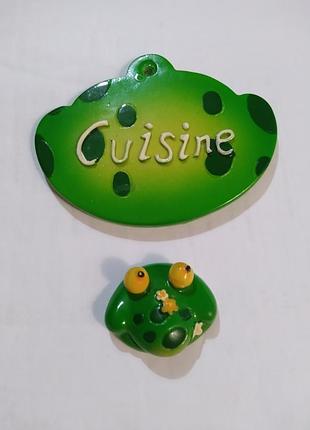 Лот 2 листа - cuisine (кухня), лягушка, цветные, винтажные, есть дефекты, франция.