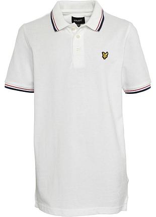 Подростковые белая тенниска поло на парня 12-13роков lyle&scott