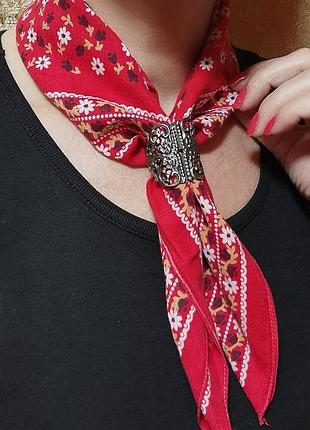 Хустка батіст хустина бавовна батіст вінтаж червона бавовняна хустка