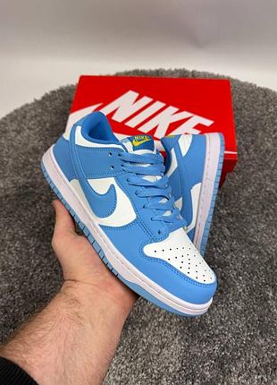 Мужские кроссовки nike dunk low retro на весну в голубо-белом цвете премиум качества