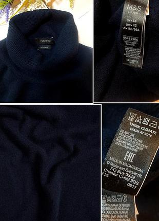 Свитер гольф темно синий 100% кашемир autograph  marks&spencer 7