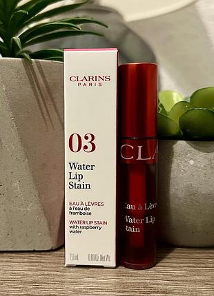 Оригінал мініатюра clarins water lip stain, відтінок 03 red, 2,8 мл❤️