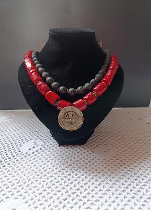 Ожерелье коралловое коралла ожерелье из скамьи и коралла к вышиванке