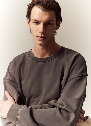 Світшот вільного крою з ефектом прання h&m