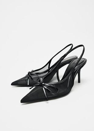 Сетчатые туфли с открытой пяткой zara
