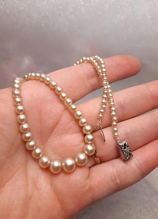 Намисто чокер скло перламутр, англія вінтаж 60х