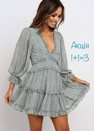 Міні сукня shein з рюшами