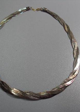 Біжутерія кольє намисто ланцюжок плетіння кіска метал довжина 43 см №10903