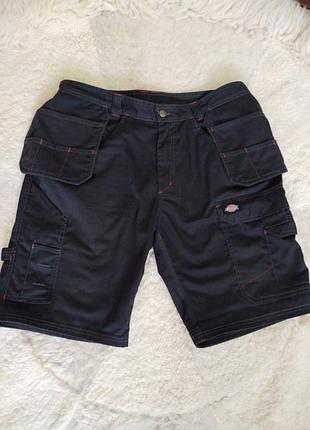 Шорти робочі карго чоловічі чорні з накладними кишенями dickies