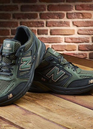 Кроссовки мужские new balance olive кожа-сетка