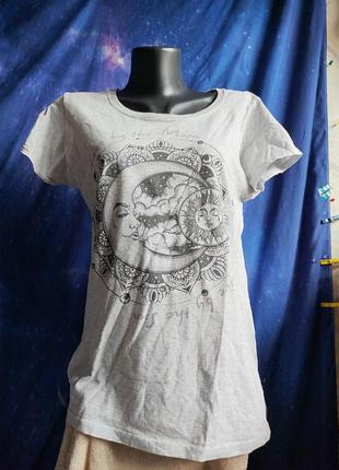 Готическая удюмская футболка солнце месяца мандала