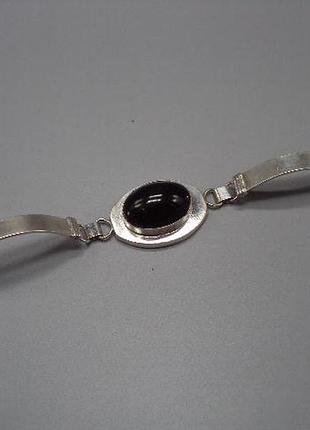 Жіночий браслет камінь гагат авторська робота срібло 875 проба вага 23,78 г довжина 17,8 см no14134