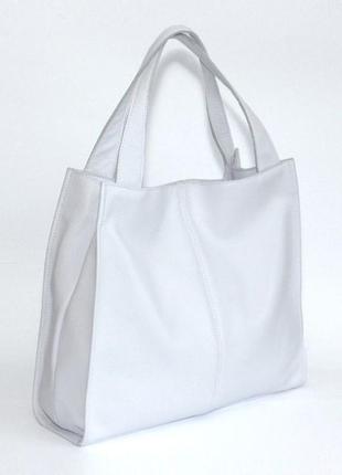 Шкіряна містка біла жіноча сумка, кольори в асортименті