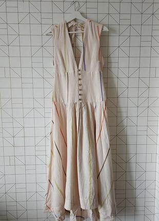Новое шикарное длинное платье free people оригинал, американское миди платье, летнее платье сарафан в полоску