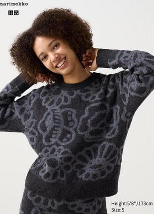 Свитер из овечьей шерсти uniqlo коллаборация marimekko, размер м