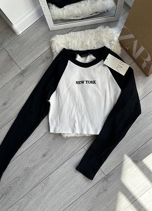 Кроп топ zara в рубчик