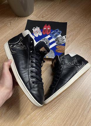Чорні шкіряні хайтопи louis vuitton