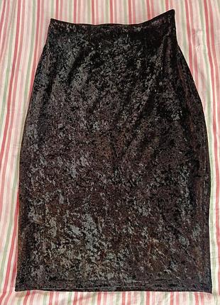 Оксамитова спідниця олівець