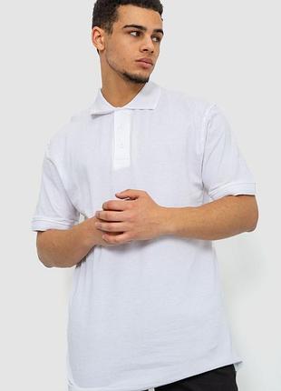 Поло мужское однотонное, цвет белый