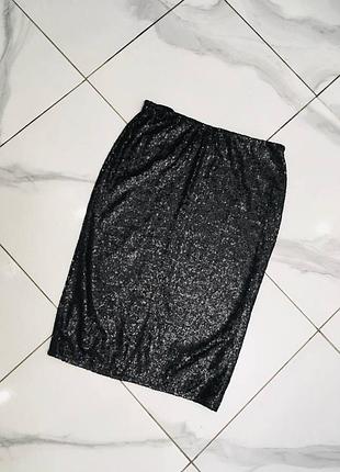 Чёрная юбка миди в пайетках dorothy perkins хл