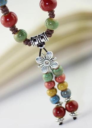 Длинное украшение дизайнерская керамические бусины2 фото