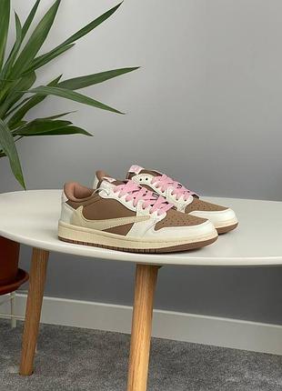 Кросівки nike air jordan 1 retro low og sp travis scott reverse mocha brown
