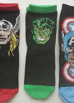 Носки носки marvel супергерои eur 23-26 3 пары