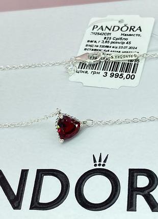 Срібне намисто пандора pandora блискуче серце оригінал\срібло 925