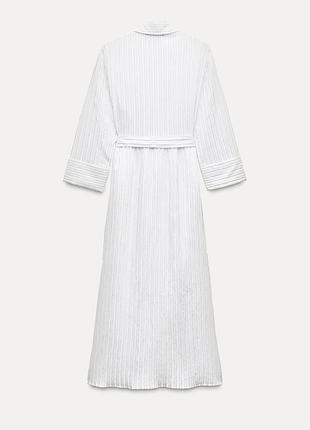 Сукня сорочка міді в смужку zara - m, l - маломірить4 фото