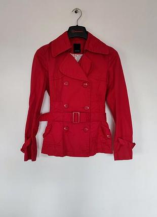 Куртка vero moda плащ тренч червоний курточка весна осінь демісезон коротка весняна демісезон жіноча джинсова джинс укорочена з поясом