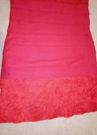 Шерстяное платье на подкладке с текстильными розами6 фото