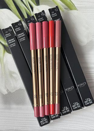 Стійкі олівці для губ kiko milano creamy colour comfort lip liner