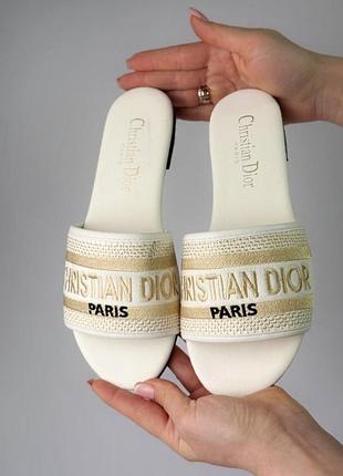 Шльопанці текстиль і еко шкіра білі жіночі демі весна літо