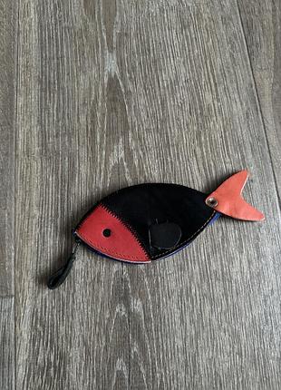 Гаманець patchwork fish coin purse wallet handmade 70s 80s