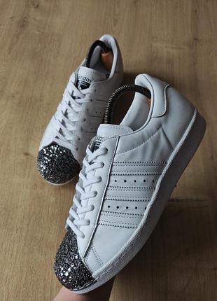 Крутые женские кожаные кеды кроссовки adidas, оригинал, р.40