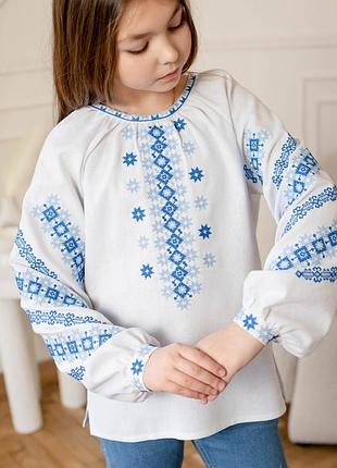Сорочка вишита біла вишиванка для дівчинки біла вишиванка