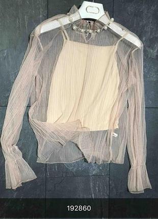 Прозора блуза гіпюр мережива