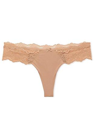 Трусики бежеві з мереживом  victoria’s secret