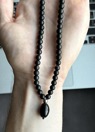 Чорні матові чотки на 108 намистин чотки мала 108 буддійські