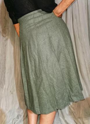 Шерстяная миди юбка винтажная со складками шерсть eastex3 фото