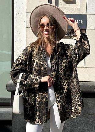 Женская джинсовая рубашка принт лео 92