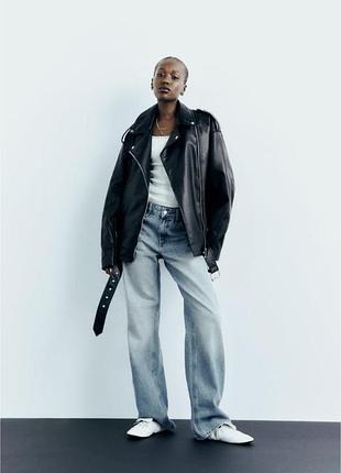 Кожанка zara косуха оверсайз