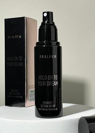 Бесспиртовой фиксирующий спрей с пробиотиками realher prebiotic setting spray